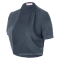 Belle Poque señoras de manga corta plisados ​​lados gris oscuro algodón Bolero Shrug BP000215-4